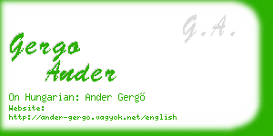 gergo ander business card